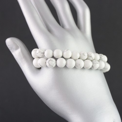 Pulsera Rodado de HOWLITA Pulsera Cristaloterapia Calidad Reiki A+