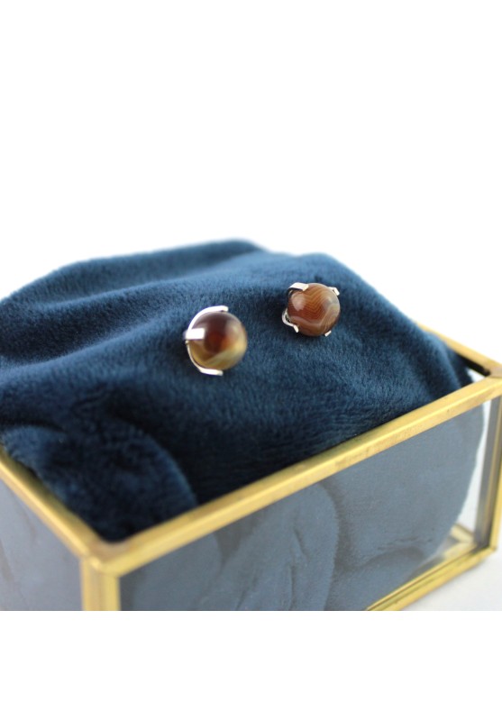 copy of Des boucles d'oreilles sferici de Agate Cornaline au Argent Zodeaco LION CANCER TAUREAU