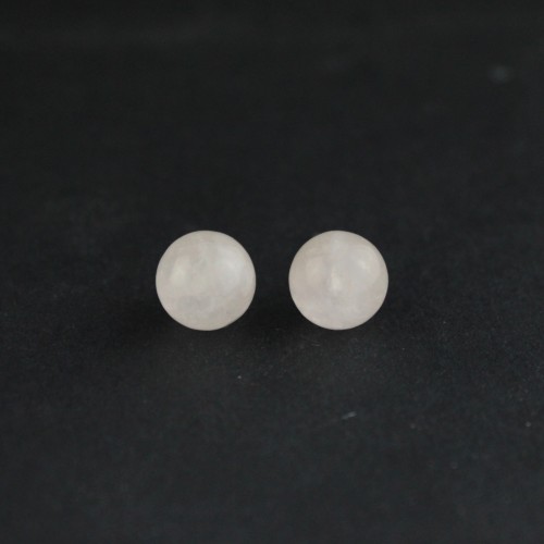 ORECCHINI Quarzo Rosa Sfera 8mm Gioielli Minerali Chackra
