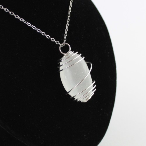 Ciondolo SELENITE - TORO Zodiaco Spirale Placcato Argento Regalo A+