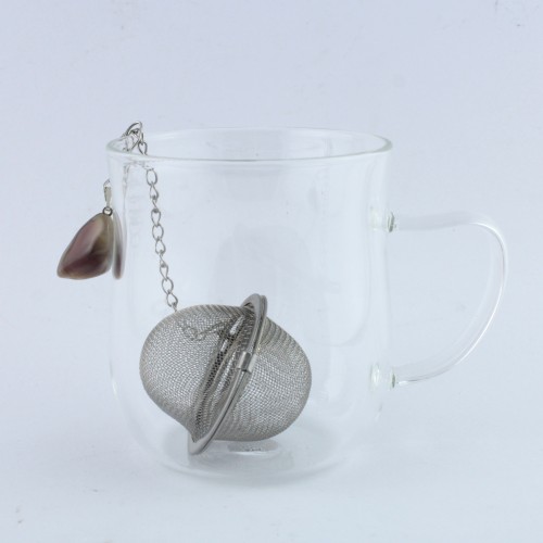 Filter for infusions Tea and Herbal Teas Pendant GRAY AGATE Minerals Stone Collectibles-1