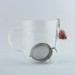 Steel Herbal Tea Infuser Filter with CORNELIAN Agate Pendant handcrafted Mounted Spiral Zen-3
