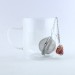 Steel Herbal Tea Infuser Filter with CORNELIAN Agate Pendant handcrafted Mounted Spiral Zen-2