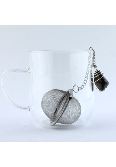Filtro de té Té hierbas Colgante de Cuarzo Ahumado En Espiral Hecho a Mano Tetera de Hierbas Zen-1