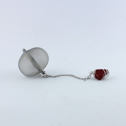 Filtro Tè Tisane ciondolo DIASPRO ROSSO Spirale montata artigianalmente Infusiera Tisaniera Zen-3