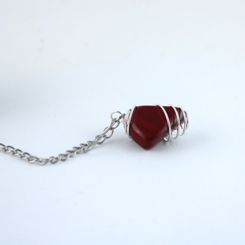Filtro Tè Tisane ciondolo DIASPRO ROSSO Spirale montata artigianalmente Infusiera Tisaniera Zen-4
