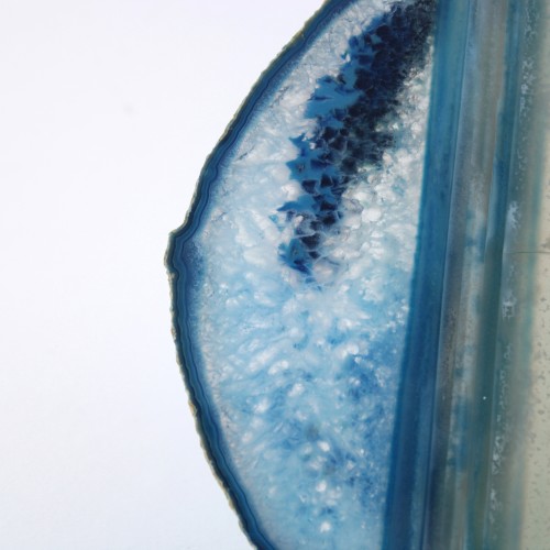belle tranche de agate BLEU Transparent Objets de collection Cristal thérapie