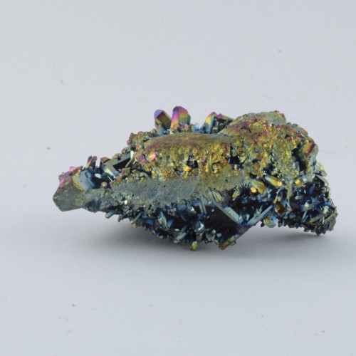 DRUSE de AQUA AURA ARC-EN-CIEL Cluster Hyalin Or Cristal thérapie Objets de collection 102gr