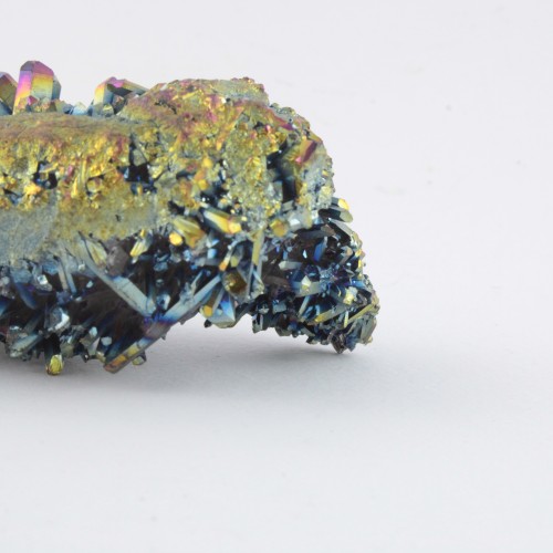 DRUSE de AQUA AURA ARC-EN-CIEL Cluster Hyalin Or Cristal thérapie Objets de collection 102gr