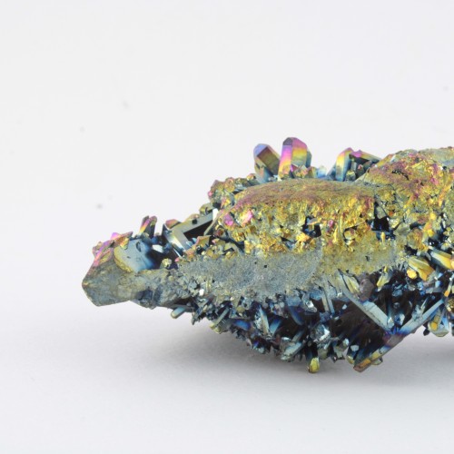 DRUSE de AQUA AURA ARC-EN-CIEL Cluster Hyalin Or Cristal thérapie Objets de collection 102gr