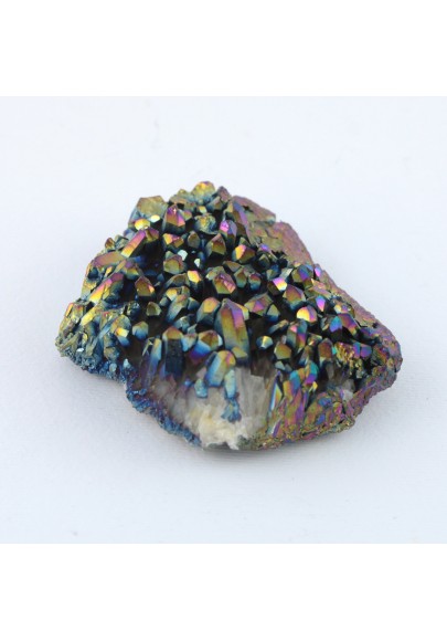 Cluster Group Aqua Aura Tips Rainbow Reflections Or Bleu 124gr Mobilier de thérapie par les cristaux