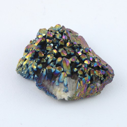Cluster Group Aqua Aura Tips Rainbow Reflections Or Bleu 124gr Mobilier de thérapie par les cristaux