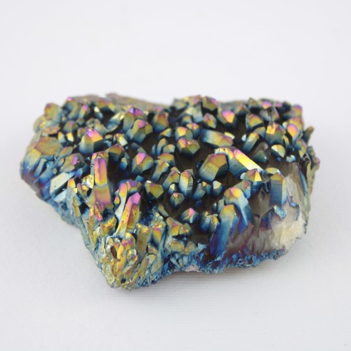 Cluster Group Aqua Aura Tips Rainbow Reflections Or Bleu 124gr Mobilier de thérapie par les cristaux