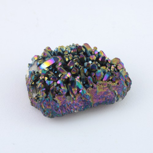 Cluster Group Aqua Aura Tips Rainbow Reflections Or Bleu 124gr Mobilier de thérapie par les cristaux