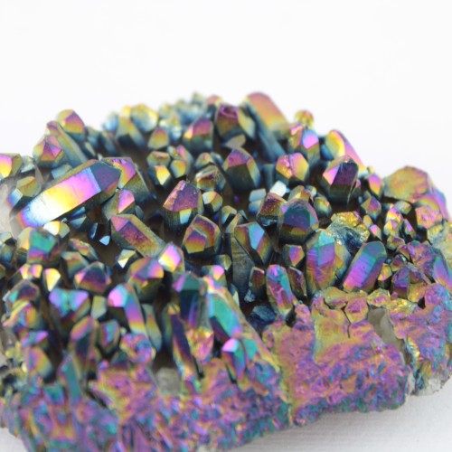 Cluster Group Aqua Aura Tips Rainbow Reflections Or Bleu 124gr Mobilier de thérapie par les cristaux