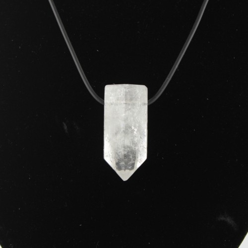 Pendentif Pointe de Quartz Hyalin Très pur Collier Charm Pendentif Minéraux Chakra