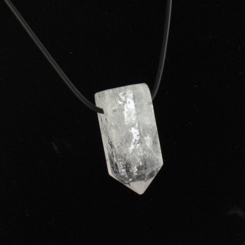 Pendentif Pointe de Quartz Hyalin Très pur Collier Charm Pendentif Minéraux Chakra