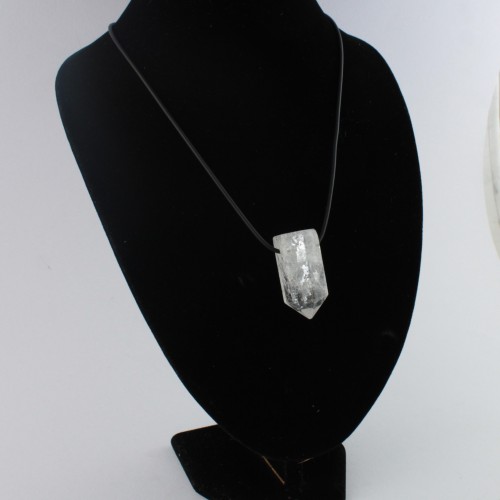 Pendentif Pointe de Quartz Hyalin Très pur Collier Charm Pendentif Minéraux Chakra
