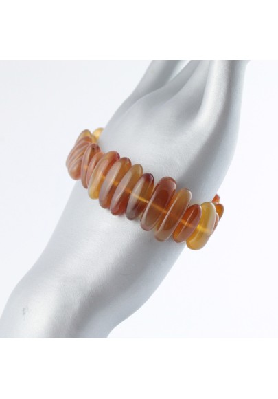 Tumbled Bracelet of Orange Carnelian Flakes Crystal Therapy Bracelet Chakra A+