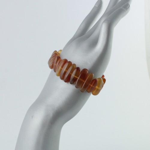 Tumbled Bracelet of Orange Carnelian Flakes Crystal Therapy Bracelet Chakra A+