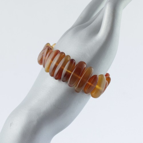 Tumbled Bracelet of Orange Carnelian Flakes Crystal Therapy Bracelet Chakra A+