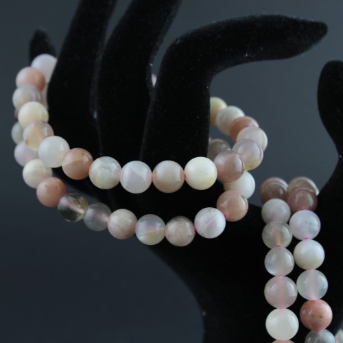 Bracelet in ADULARIA PIETRA DI LUNA Spheres 8mm Bracelet A+