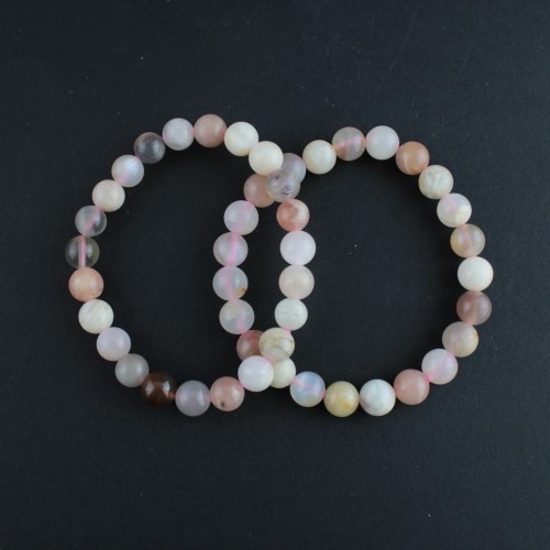 Bracelet in ADULARIA PIETRA DI LUNA Spheres 8mm Bracelet A+