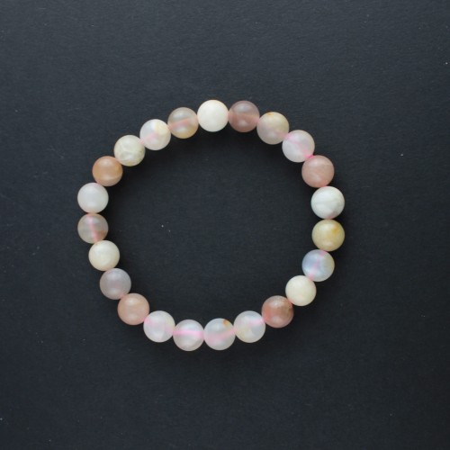 Bracelet in ADULARIA PIETRA DI LUNA Spheres 8mm Bracelet A+