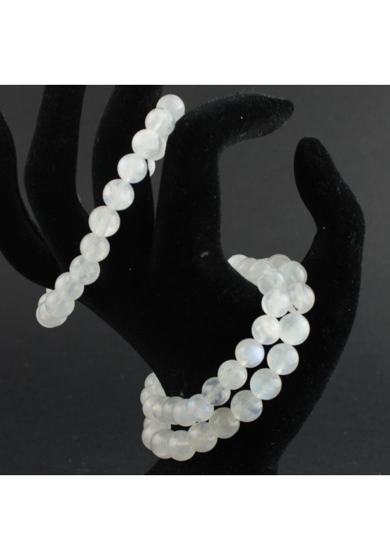 Bracelet LABRADORITE Blanc Tumbled Sphère 8mm Pierre de Lune Chakra Zen