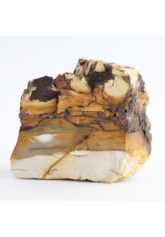 Bellissimo Diaspro Mookaite 600gr Mokaite Pezzo unico Bianco Marrone Giallo Australia Pezzo da Collezione-1