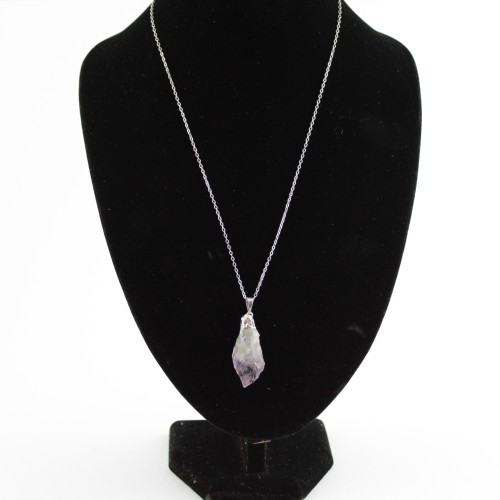 Fantastique Pendentif dans Améthyste Brute de l'URUGUAY Violet Intense Collier Chakra