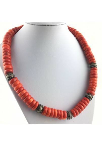 Preziosa COLLANA in CORALLO ROSSO Autentico Minerali Regalo Zen Alta Qualità A+-1
