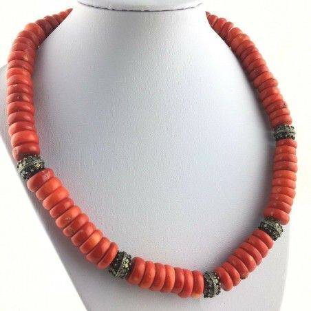 Preziosa COLLANA in CORALLO ROSSO Autentico Minerali Regalo Zen Alta Qualità A+-1