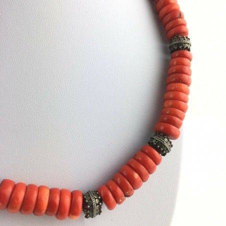 Preziosa COLLANA in CORALLO ROSSO Autentico Minerali Regalo Zen Alta Qualità A+-2