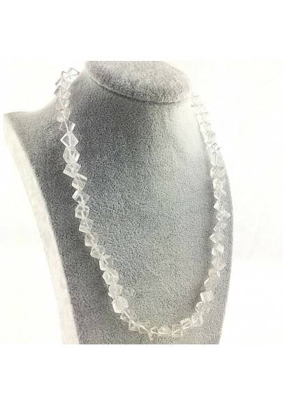 Stupenda COLLANA in QUARZO IALINO Cubico CRISTALLO DI ROCCA Regalo Minerali A+-1