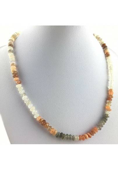 COLLAR en ADULARIA Piedra de Luna Regalo Minerales Chakra Reiki Zen A+-1