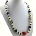 CARNELIAN Black ONIX Hyaline Quartz Chalcedony Jade CALCITE Necklace-1