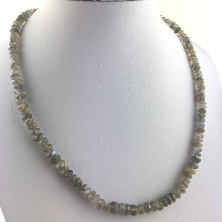 Maravilloso COLLAR en LABRADORITA Tallada Alta Calidad A+ Reflejos Chakra Zen-1