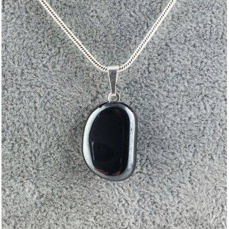 Optimal Pendentif dans Hématite Dégringolé Noir brillant Collier haute Qualité A+ Chakra-2