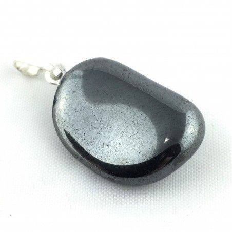 Optimal Pendentif dans Hématite Dégringolé Noir brillant Collier haute Qualité A+ Chakra-3