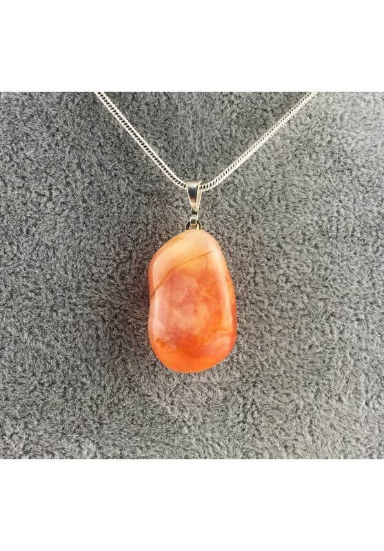 CARNELIAN Pendant Red AGATE Crystal Tumbled Stone Necklace MINERALS High Grade A+-1