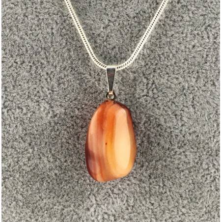Pendentif dans Agate Cornaline Dégringolé Rouge Collier Minéraux haute Qualité Zen A+-2
