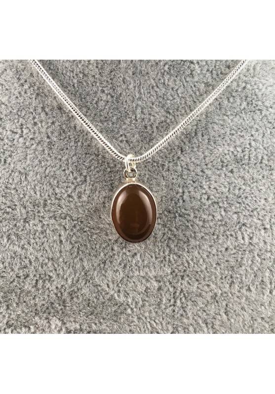 Pendant in CARNELIAN on Vintage SILVER Necklace MINERALS High Quality A+-1
