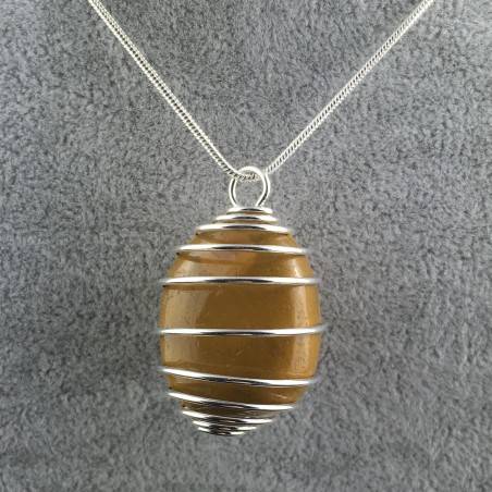 Colgante JASPE MOKAITA - LEO GEMINIS PISCIS Zodiaco Plata A+-2