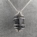 Pendant Rough Black Tourmaline - TAURUS GEMINI LIBRA Silver Zodiac Necklace-1