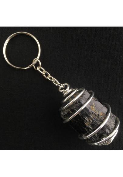 Porte-clés dans Tourmaline Noir - TAUREAU GÉMEAUX BALANCE Zodeaco Plaqué Argent-1