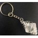 Porte-clés dans CALCITE Brute SPATUS D'ISLANDE Avec Spirale Plaqué Argent A+-2