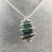 Rare AZURITE MALACHITE Pendant Hand Made on Silver Plated Spiral A+-1