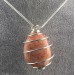 Ciondolo pietra del sole eliolite montata artigianalmente spirale argento a+-1