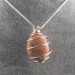 Heliolite SunStone Pendant - LEO SCORPIO Zodiac SILVER Plated Spiral A+-3